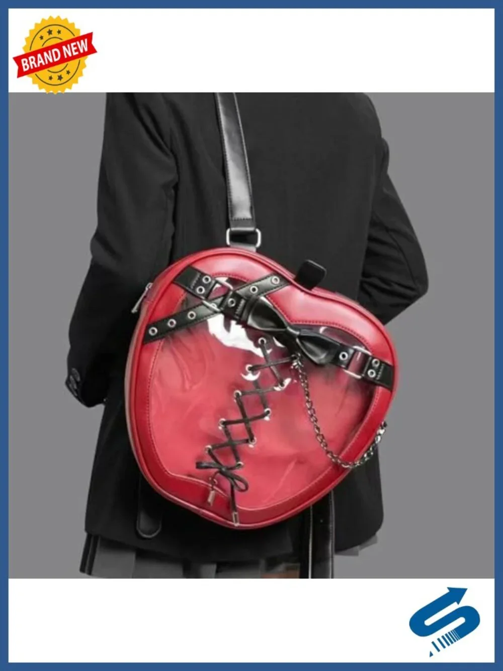 Ita Bag Backpack with Clear Display Window for Pins, Adjustable Straps